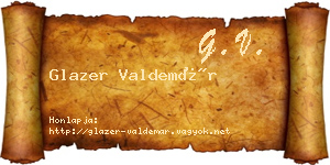 Glazer Valdemár névjegykártya